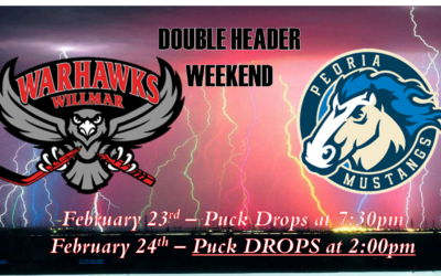 Warhawks host Peoria Mustangs on Saturday 2/23 and Sunday 2/24