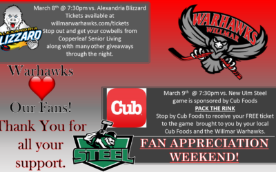 Fan Appreciation Night; Cub Foods Pack the Rink Night