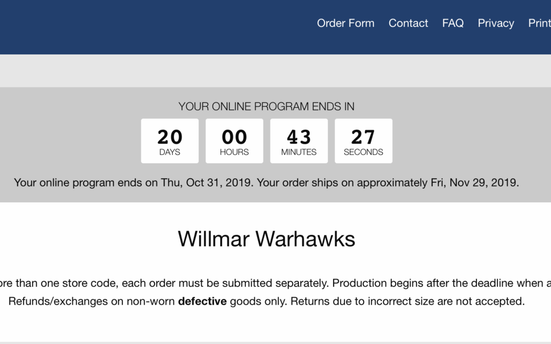 Warhawks Online Store now available!!!!